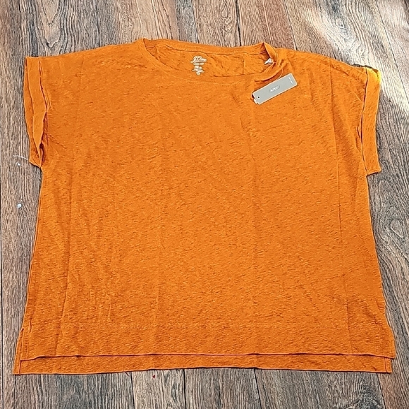 J. Crew Tops - J Crew Linen Tee [XXL] Orange Women's Top